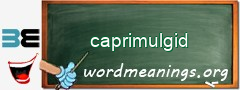 WordMeaning blackboard for caprimulgid